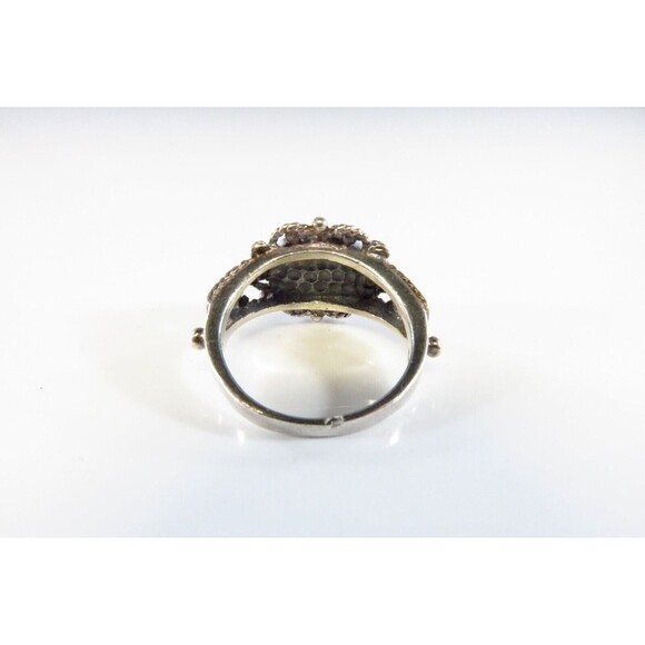 Vintage Pink Cat’s Eye Sterling Silver Ring, Size 6.25, Victorian Style - Picture 6 of 7